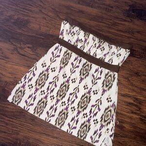 Y2K Self Esteem Brown and Purple Patterned Tube Top